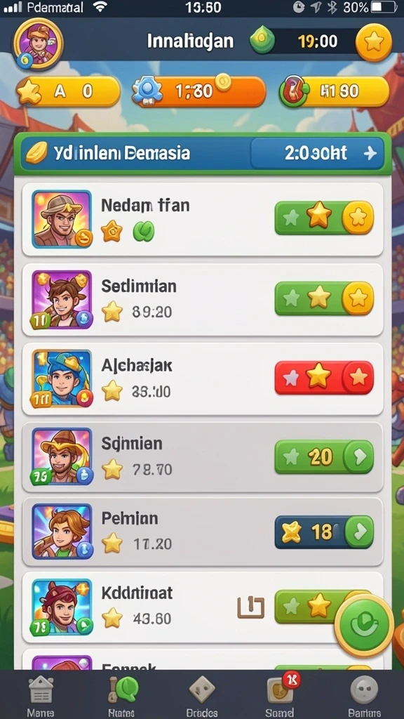 Tangkapan layar menampilkan antarmuka utama game.