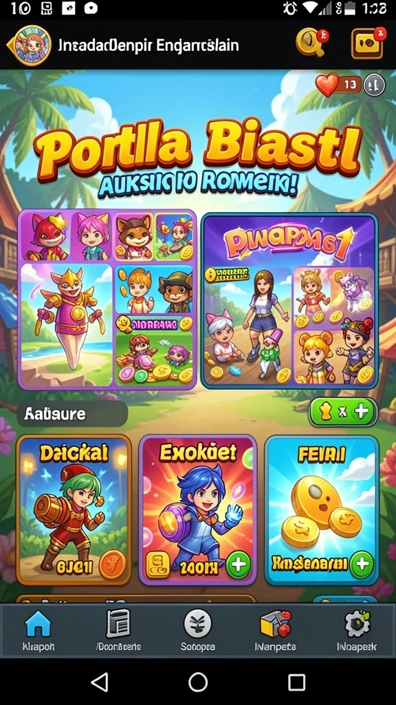 Tampilan grafis yang menarik dan penuh warna.